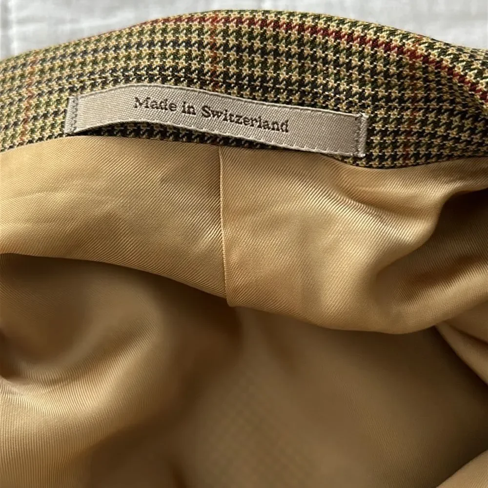 VTG Ermenegildo Zegna Su Misura Wool Sport Coat Blazer Made in Switzerland 42R